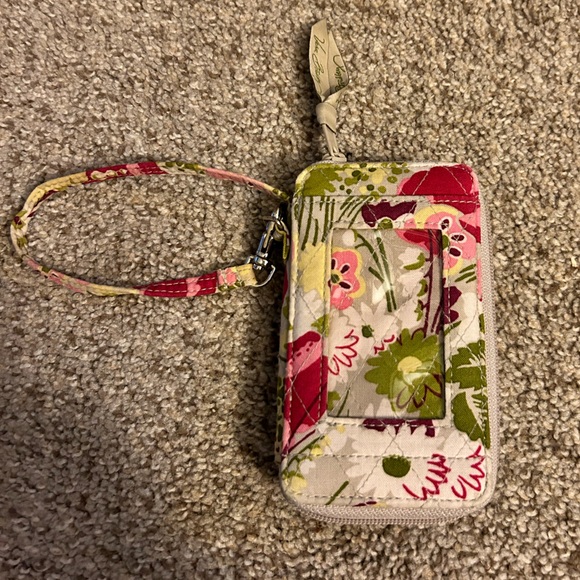 Vera Bradley Tan, green, pink & yellow floral print wristlet - Picture 1 of 3